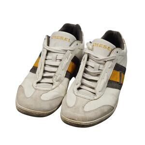 Diesel Happy Hour Lounge Sneakers Sz 10 White Low Top Y2K Designer Grunge Shoes